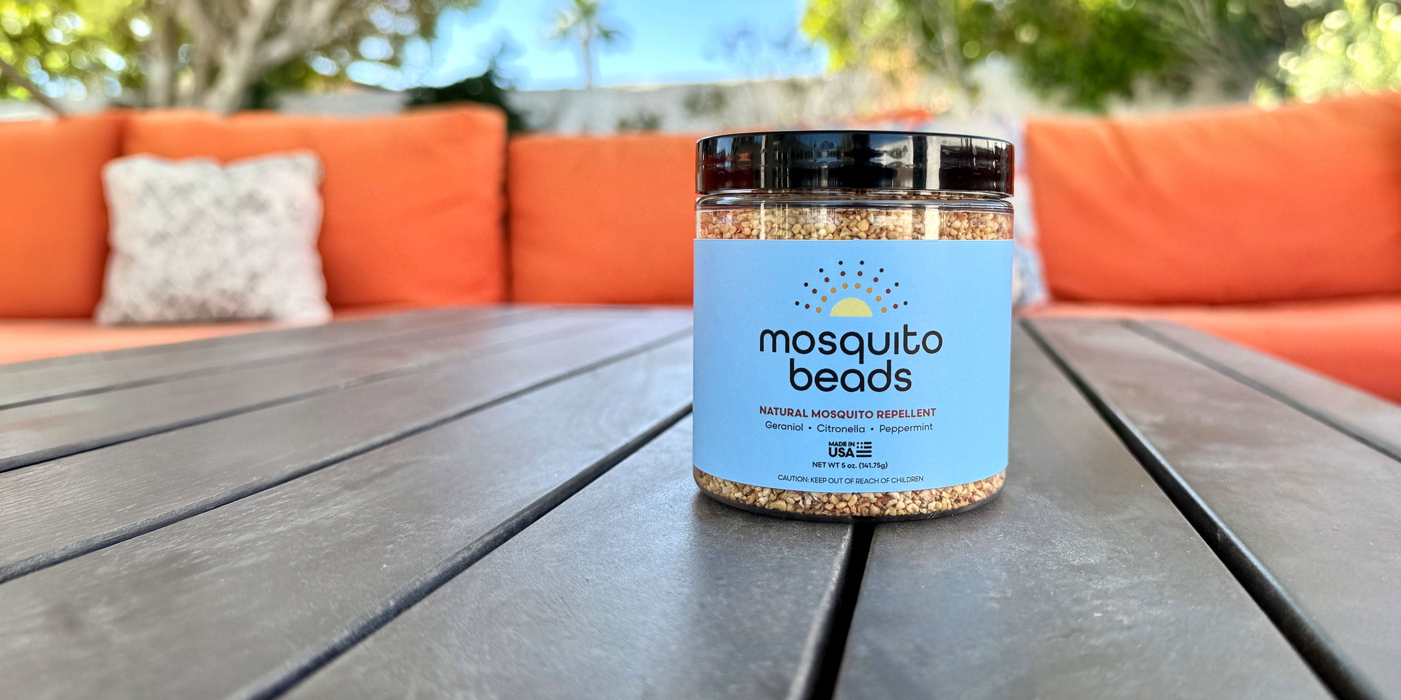 Mosquito Beads natural mosquito repellent - DEET-free, for outdoor patio protection